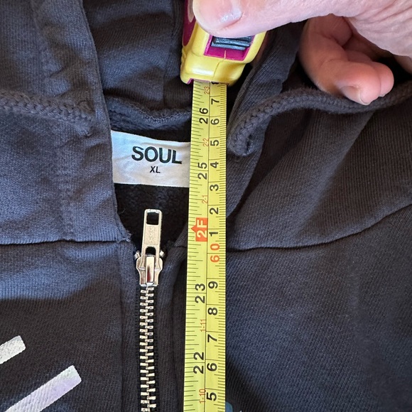 Unisex Soul Cycle James Zip Up Longsleeve Hooded Sweatshirt Charcoal sz XL - Picture 3 of 5